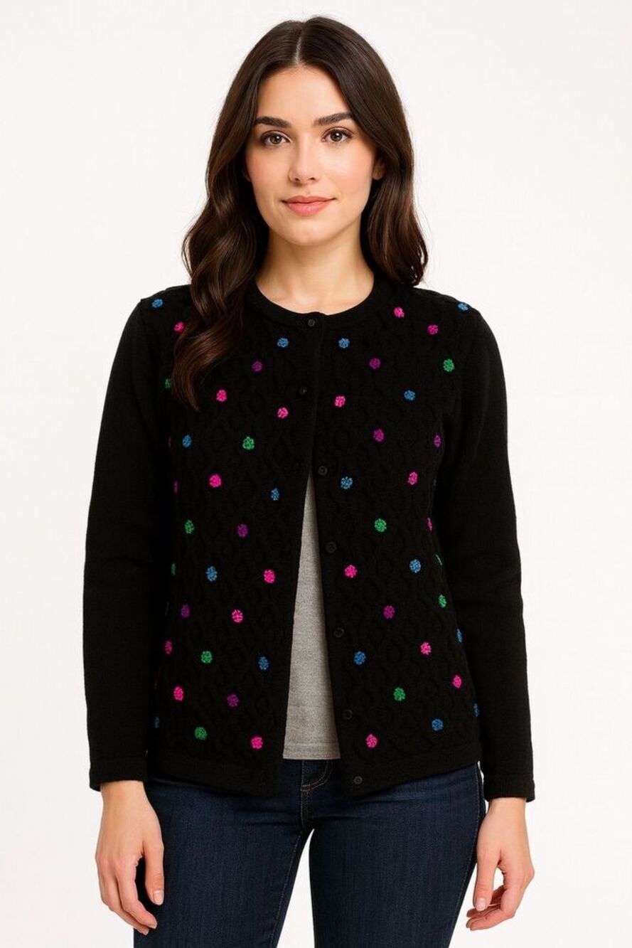 Vintage Phil Rose Women's Pom Pom Pullover Sweater Multicolor Size S